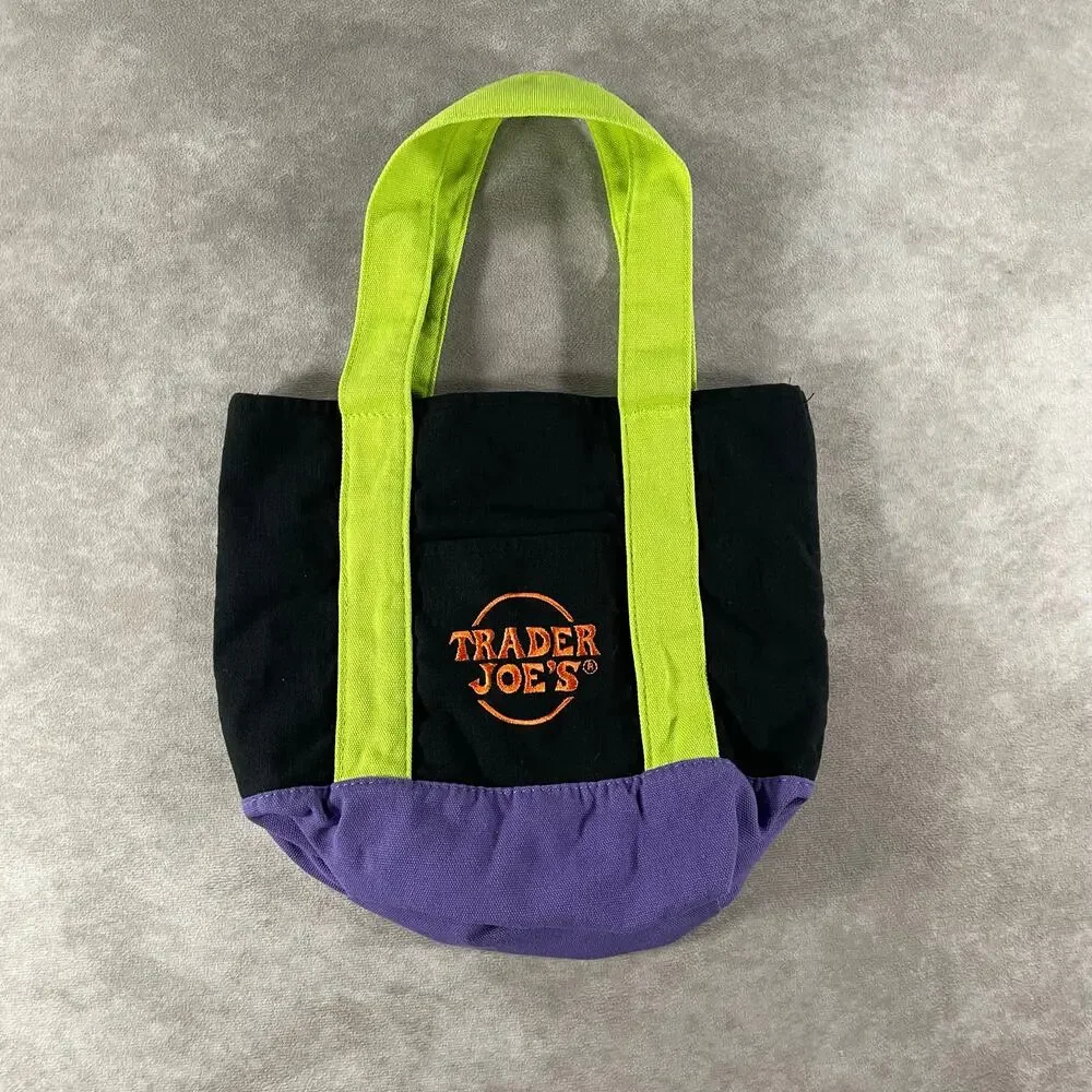 Trader Joe's Halloween Mini Canvas Tote Bag Edition 11x10